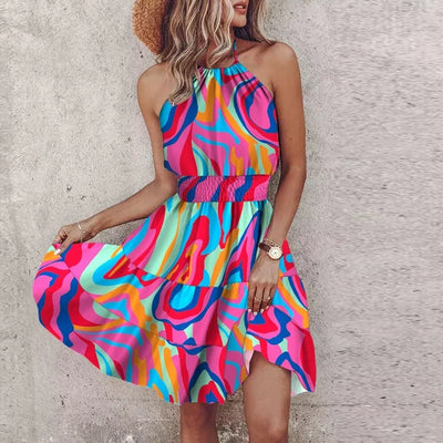 Adrianna | Boho Halter Mini Dress