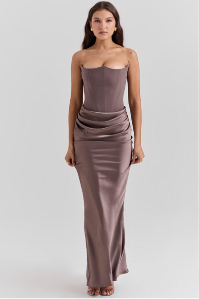 Renata – Long Corset Dress with Defined Style
