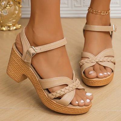 LINA | WOVEN HEEL SANDALS