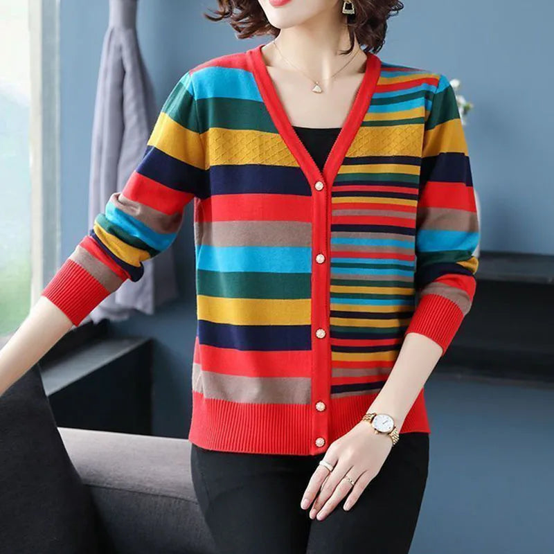 DIONA | MULTICOLOR STRIPE CARDIGAN