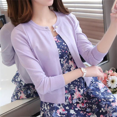 VALLEN | PEARL-CLASP CROP CARDIGAN