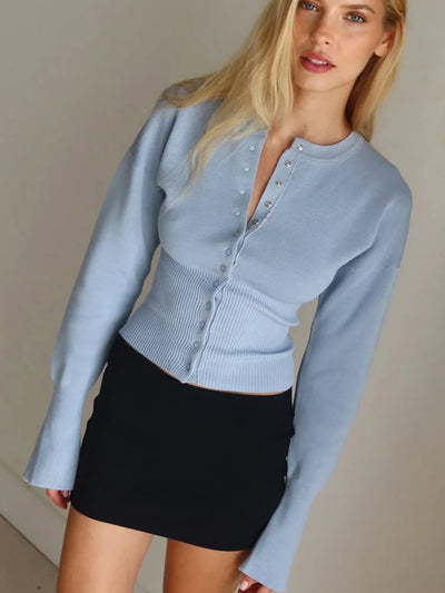 KALLA | FITTED CREW CARDIGAN