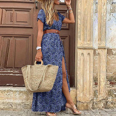 MAYLA | Elegant Bohemian Dress with Free Belt