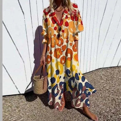 Cassidy™ | Boho Puff Sleeve Maxi Dress