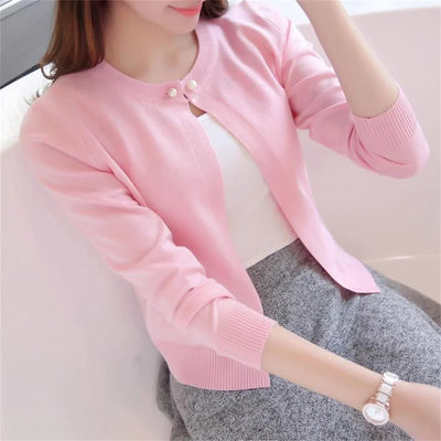 VALLEN | PEARL-CLASP CROP CARDIGAN