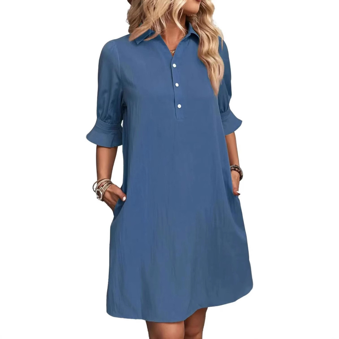 Franchesca™ | Casual Button Down Shirt Dress