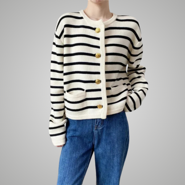 MARLEY | GOLD-BUTTON KNIT CARDIGAN