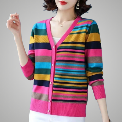 DIONA | MULTICOLOR STRIPE CARDIGAN