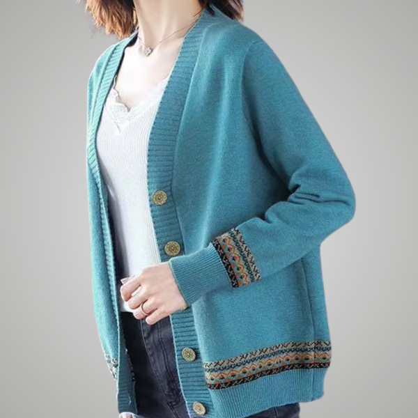 KIRSI | PATTERNED HEM CARDIGAN