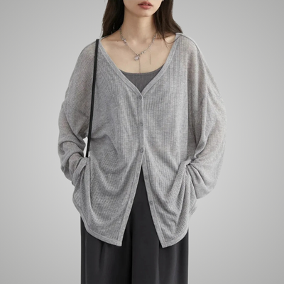 TERRA | DRAPED RELAXED CARDIGAN