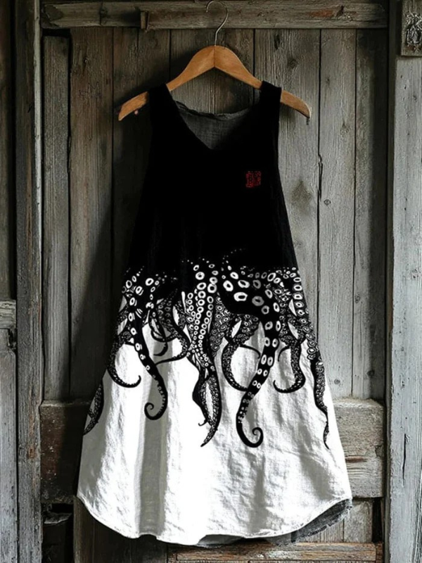 Frida | Artistic Contrast Dress