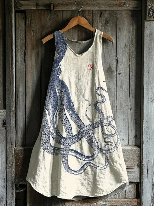 Lena | Ocean Print Dress