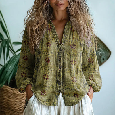 Lillian | Vintage Leaf Blouse