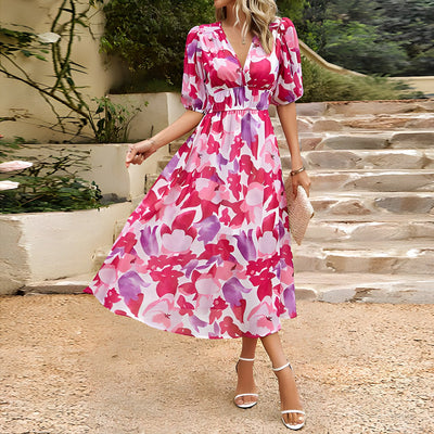 Jenny - Mid-Length V-Neck Dress