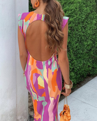 Élodie™ | Long Sleeveless Dress with Knot