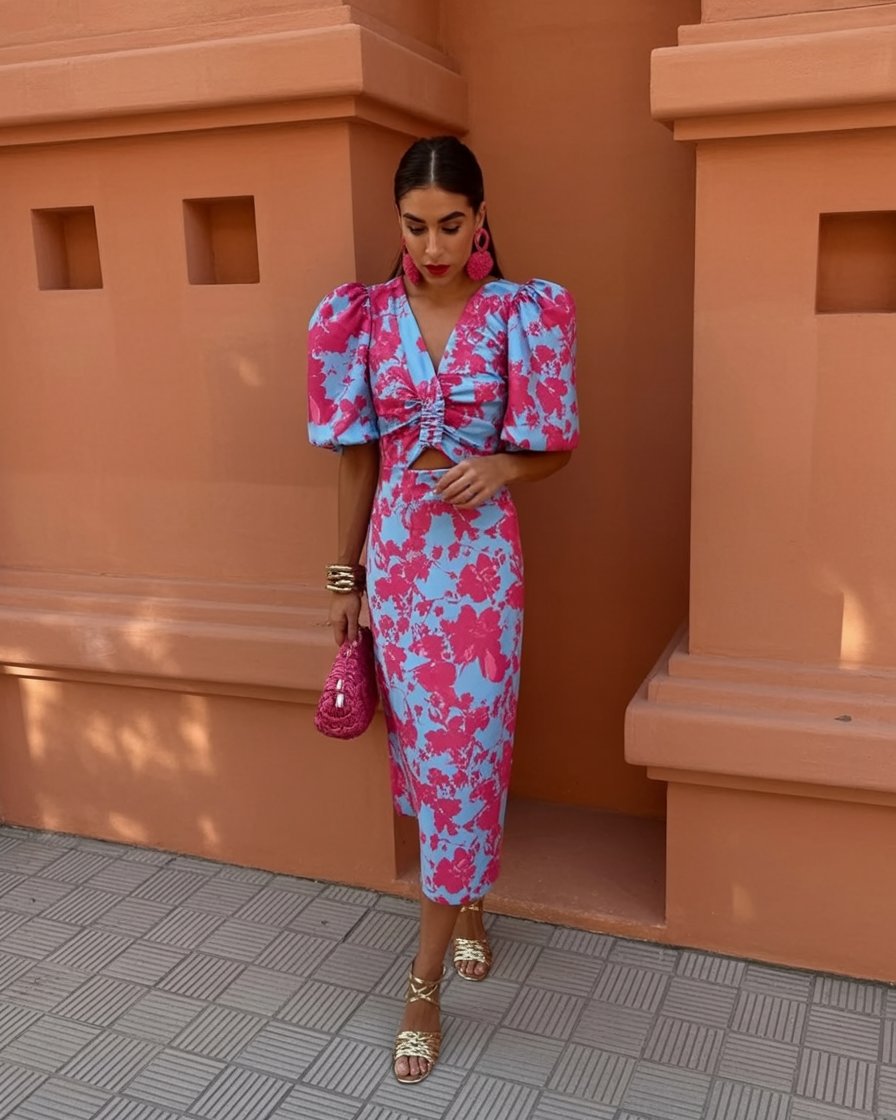 Simona™ | Spring Dress with Puff Sleeves