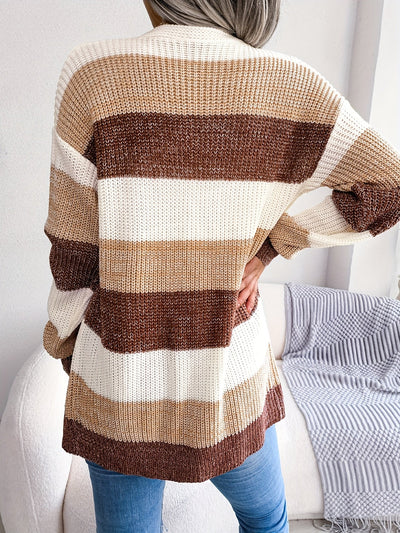 WENDY | OPEN-FRONT STRIPED CARDIGAN