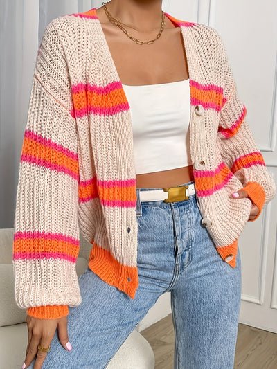 FAYE | CHUNKY STRIPE KNIT CARDIGAN