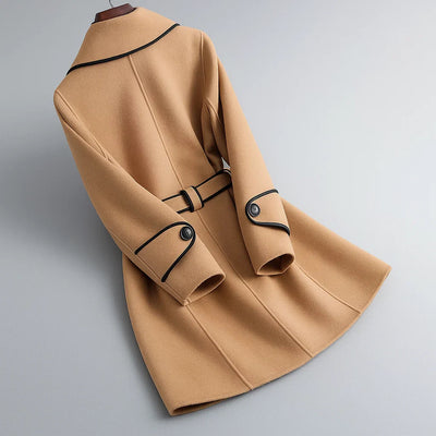 Mariviannea | Elegant Belted Collar Coat