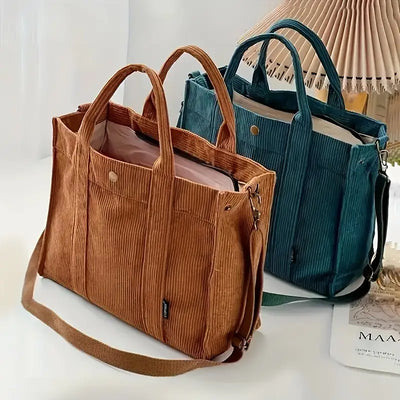 Marella - Vintage Inspired Corduroy Tote Bag