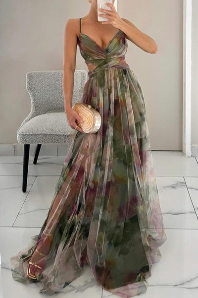 Elena | Elegant Long Dress with Floral Print