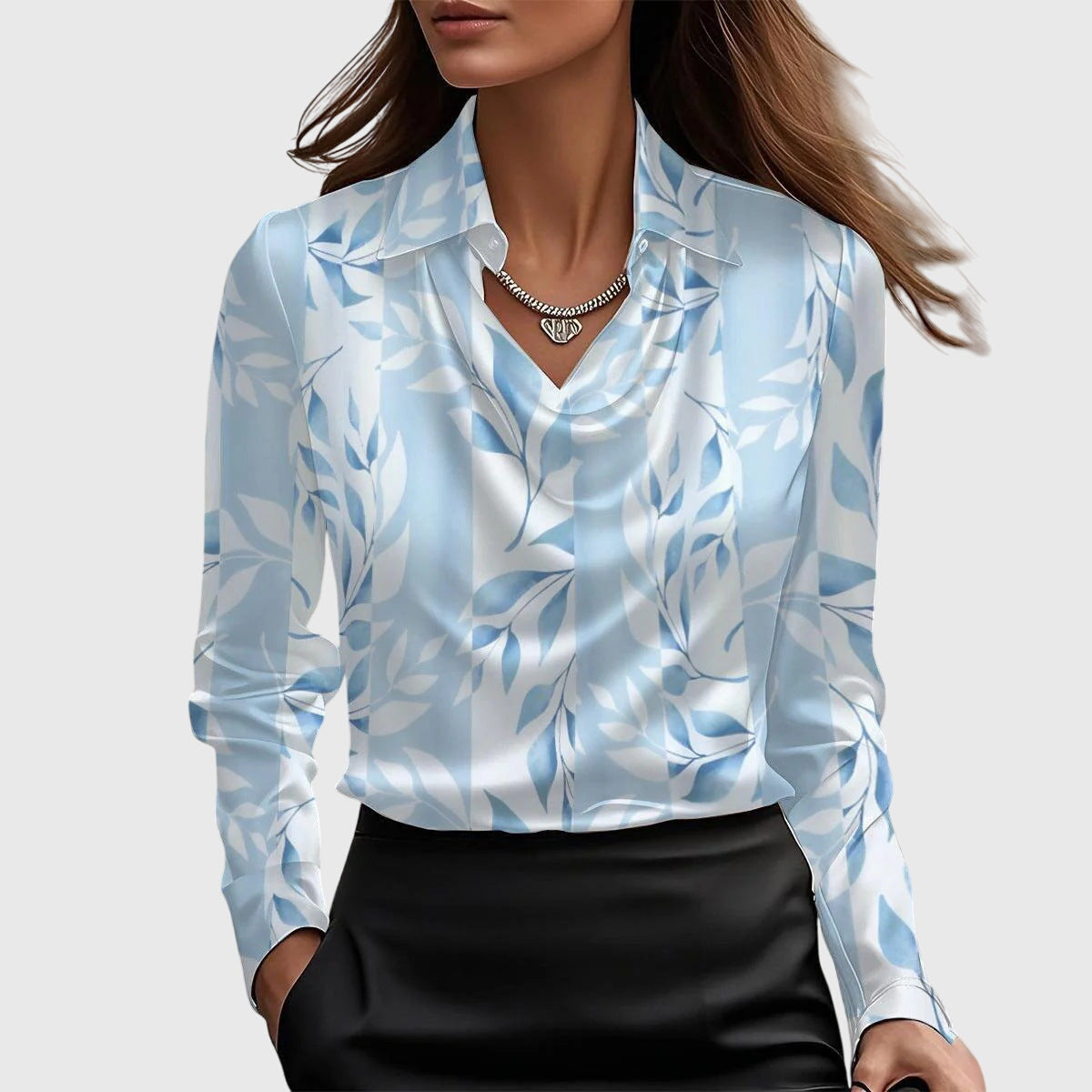 Sylvie | Luxe Pleated Shine Blouse