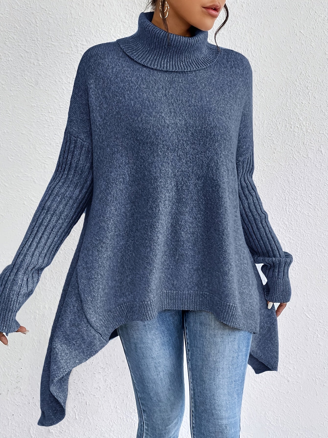 Tahlia | Casual Long Sleeve High Neck Sweater