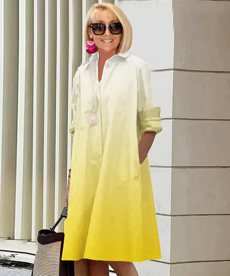 Nori | Elegant Shirt Dress with Gradient