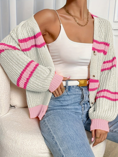 FAYE | CHUNKY STRIPE KNIT CARDIGAN