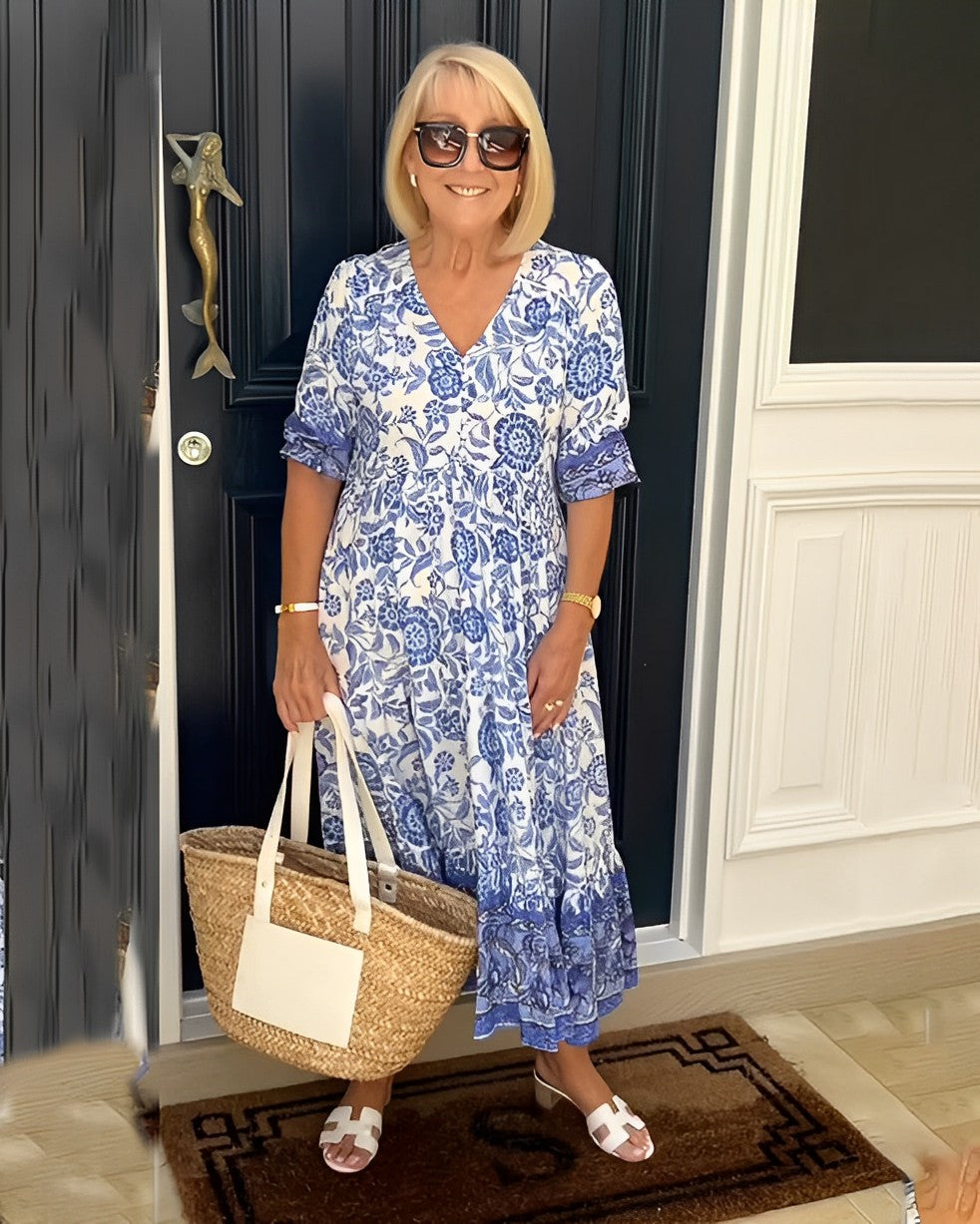 Keisha | V-Neck Floral Print Dress