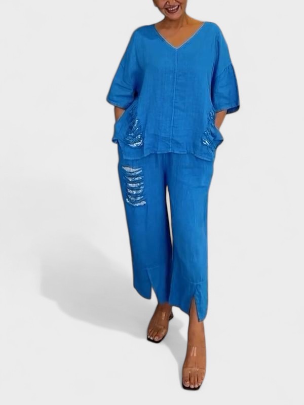 Rachel | V-Neck Two Piece Set
