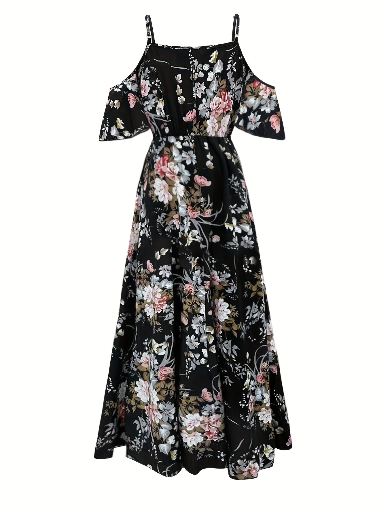 Isabella™ – Black Floral Maxi Dress