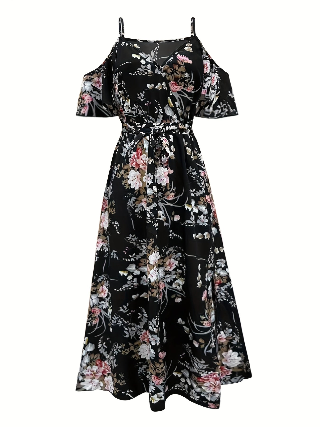 Isabella™ – Black Floral Maxi Dress