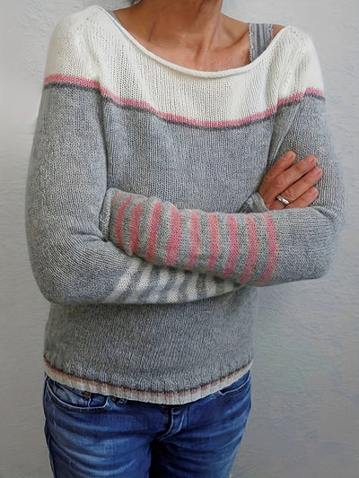 Elara | Striped Long-Sleeve Sweater