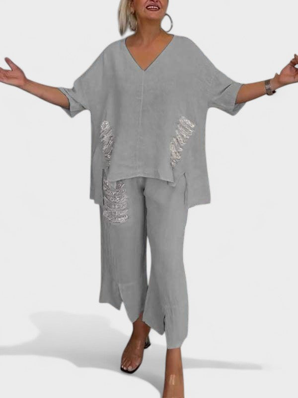 Rachel | V-Neck Two Piece Set