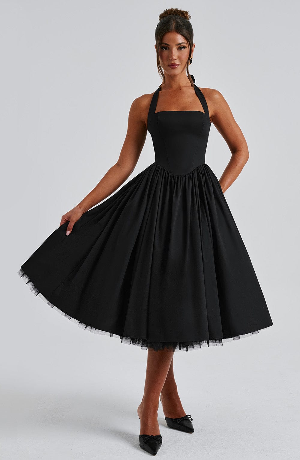 Cressida – Midi Dress with Natural Elegance