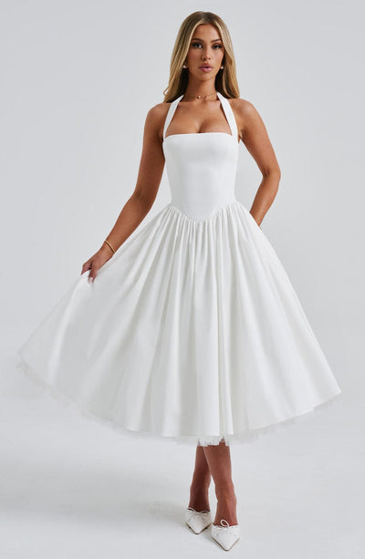 Cressida – Midi Dress with Natural Elegance