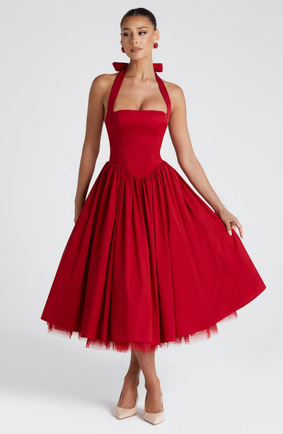 Cressida – Midi Dress with Natural Elegance