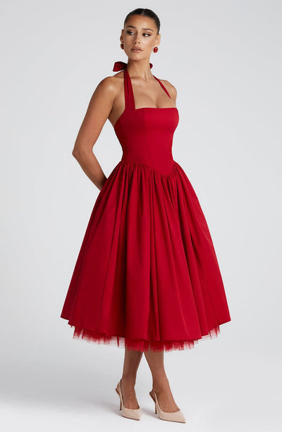 Cressida – Midi Dress with Natural Elegance