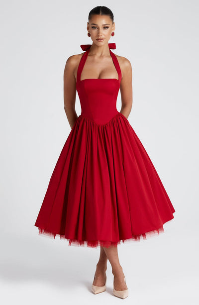 Cressida – Midi Dress with Natural Elegance