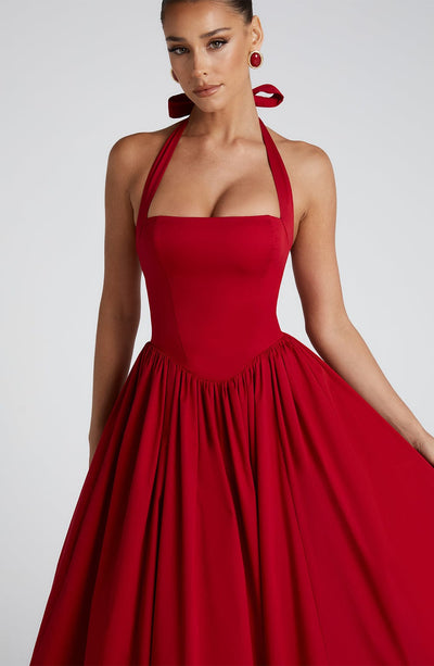 Cressida – Midi Dress with Natural Elegance