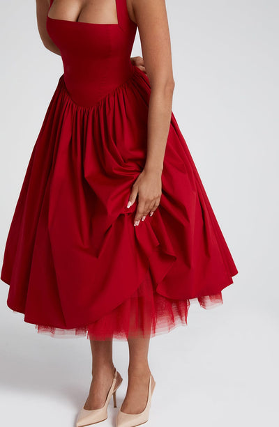 Cressida – Midi Dress with Natural Elegance