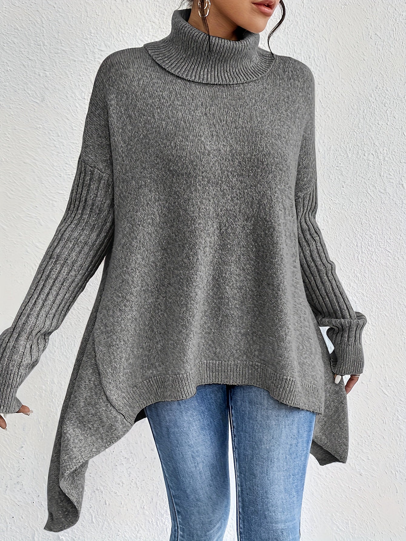 Tahlia | Casual Long Sleeve High Neck Sweater