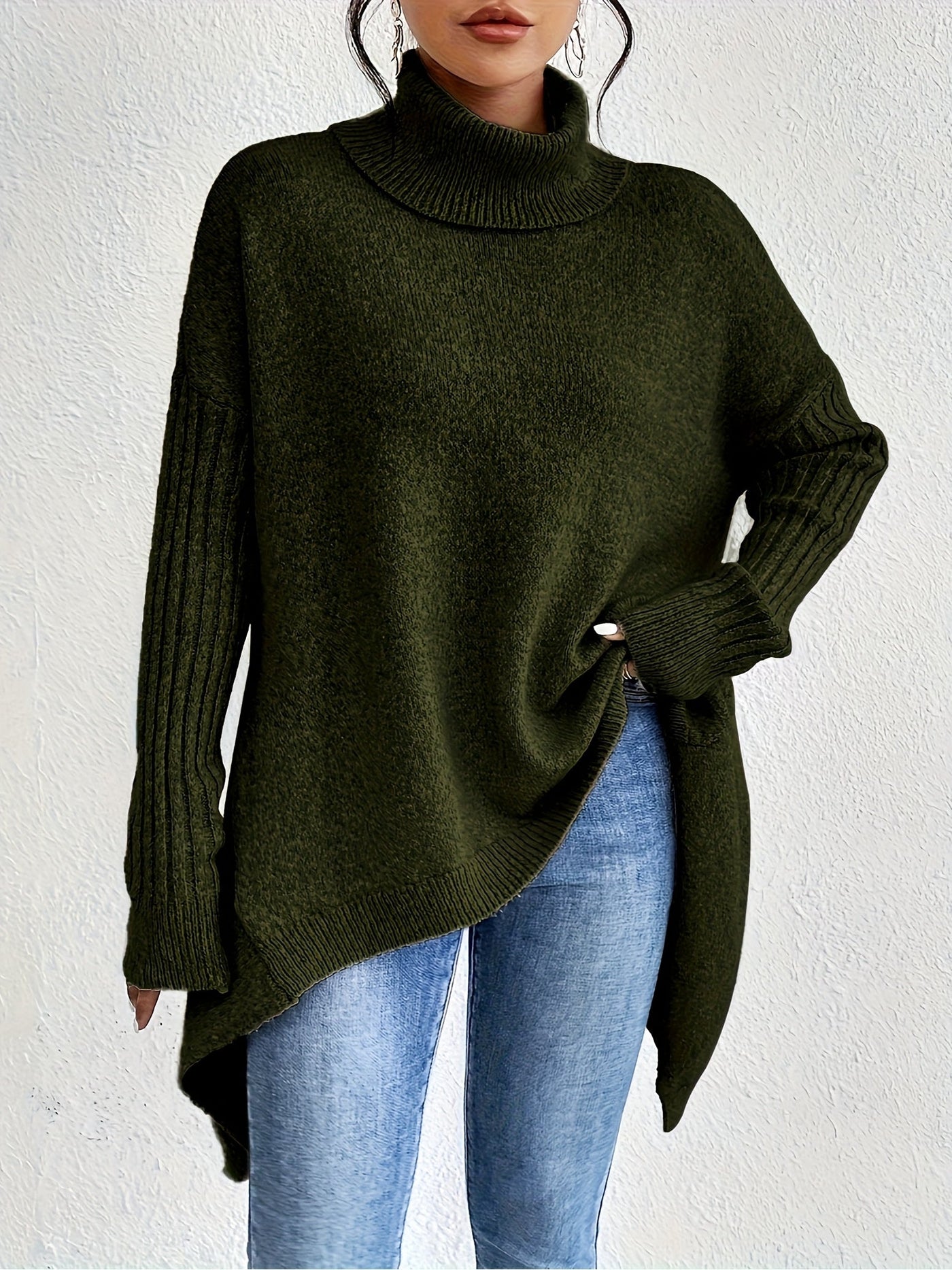 Tahlia | Casual Long Sleeve High Neck Sweater