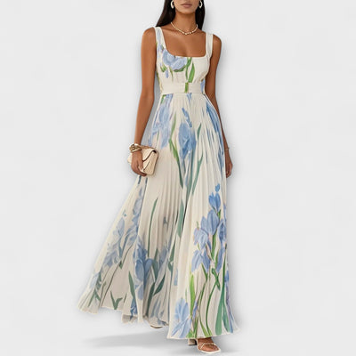 Leora | Empire-Waist Pleated Maxi Dress