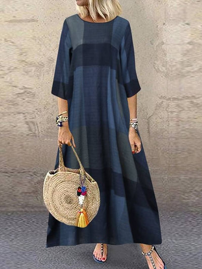 Viola - Soft Plaid Maxi Dress