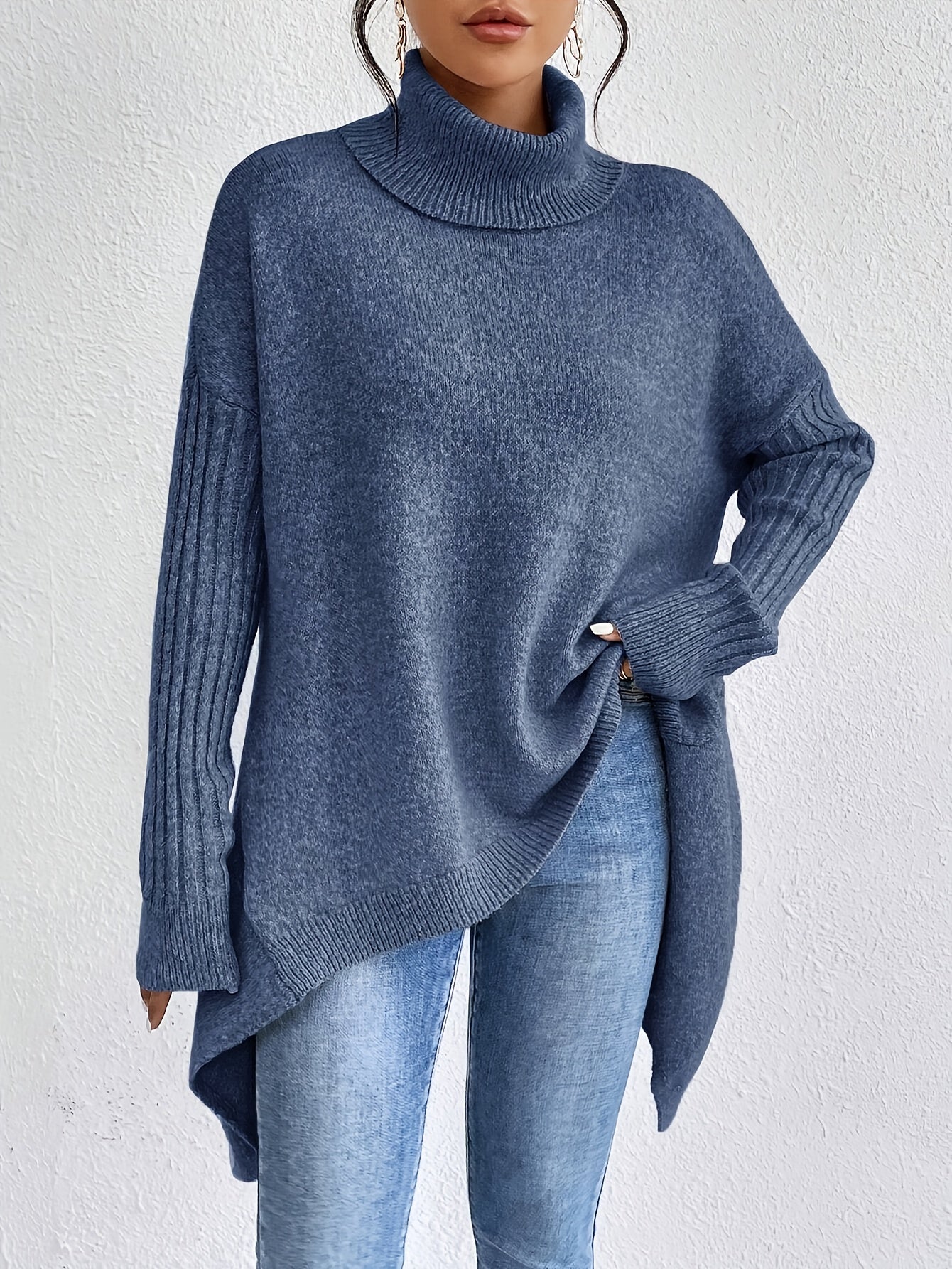 Tahlia | Casual Long Sleeve High Neck Sweater