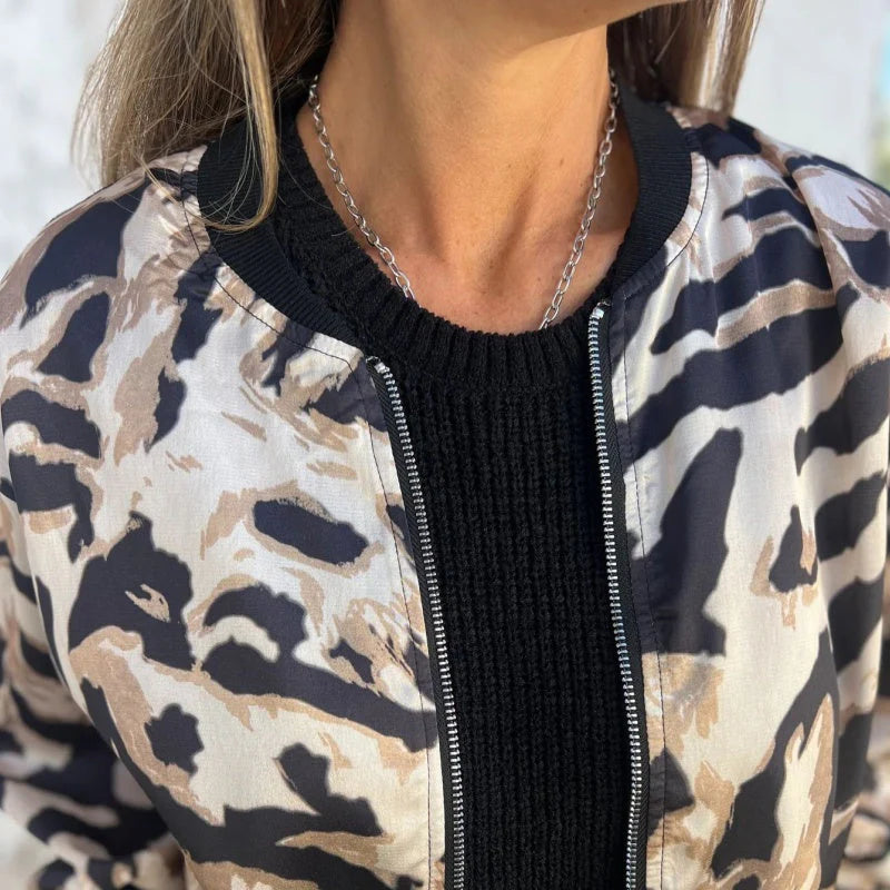 Lacey | Zebra Print Zip Jacket