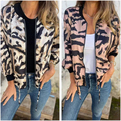 Lacey | Zebra Print Zip Jacket