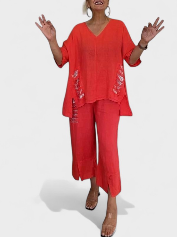 Rachel | V-Neck Two Piece Set